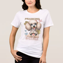 SCHATTIGEE WITTE FRANSE POEDEL HOND GEZEGDE Tri-Blend SHIRT