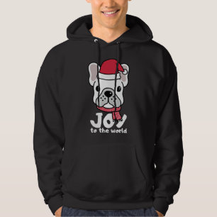 Schattigee witte frenchie kerst hoodie