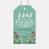 Schattigee Witte Groene Lente Wildflower Happy Eas Cadeaulabel (Achterkant)