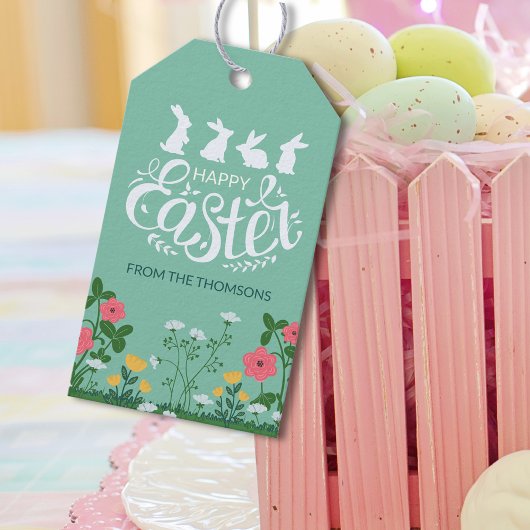 Schattigee Witte Groene Lente Wildflower Happy Eas Cadeaulabel