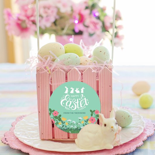 Schattigee Witte Groene Lente Wildflower Happy Eas Ronde Sticker