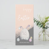 Schattigee Witte Happy Bunny Waterverf (Staand voorkant)