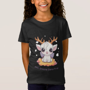 Schattigee witte herten met gewei op een wolk t-shirt
