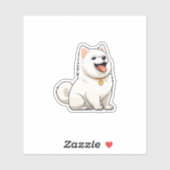 Schattigee Witte hond sticker (Vel)