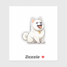 Schattigee Witte hond sticker