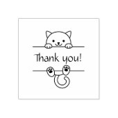 Schattigee witte kat dank u rubberstempel (Afrduk)