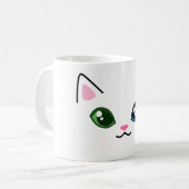 Schattigee Witte Kat Heterochromie Mok (Voorkant links)