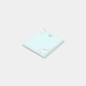 Schattigee Witte Kat Kitten Kat Blauwe Naam Post-it® Notes (Schuin)