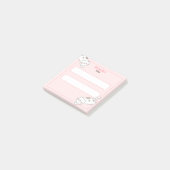 Schattigee Witte Kat Kitten Kat Grafiek Roze Girly Post-it® Notes (Schuin)