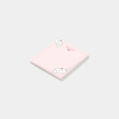Schattigee Witte Kat Kitten Kat Roze meisjesnaam Post-it® Notes (Schuin)