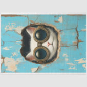 Schattigee Witte Kat Kitten Verbergen Peeking AQ5  Tissuepapier (Voorkant)