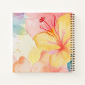 Schattigee witte kat, Leuk Dier, Waterverf Flower, Notitieboek (Achterkant)