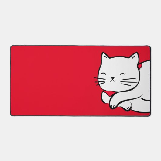 Schattigee Witte Kat Slaapbank Mat (Voorkant)