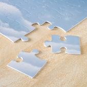 Schattigee witte kat spelen in de sneeuw legpuzzel (Zijkant)