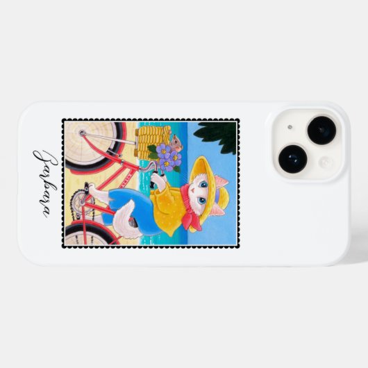 Schattigee Witte Kattenmuis Beste Vrienden Fietsna Case-Mate iPhone Case (Achterkant (horizontaal))