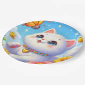 Schattigee witte kattenvlinder papieren bordje (Gekanteld)