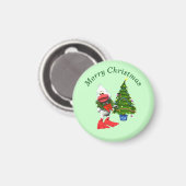 Schattigee witte kerst eend met een krans magneet (Voorkant / Achterkant)