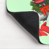 Schattigee witte kerst eend met een krans muismat (Hoek)