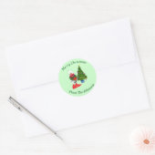 Schattigee witte kerst eend met een krans ronde sticker (Envelop)