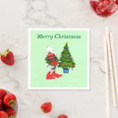 Schattigee witte kerst eend met een krans servetten (Insitu)