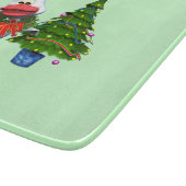 Schattigee witte kerst eend met een krans snijplank (Hoek)