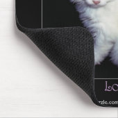 Schattigee witte kitten kunst muismat (Hoek)