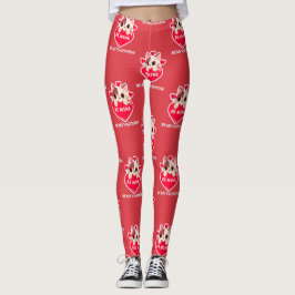 Schattigee witte kitten met hart leggings