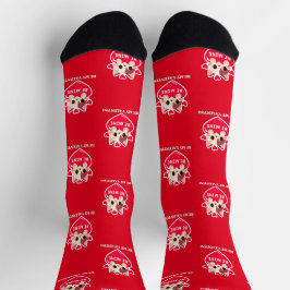 Schattigee witte kitten met hart sokken