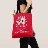 Schattigee witte kitten met hart tote bag (Dichtbij)