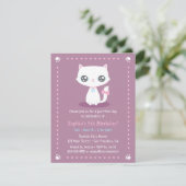 Schattigee witte kitten met roze lint meisjes Verj Kaart (Staand voorkant)