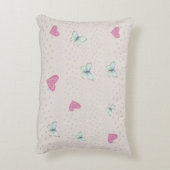 Schattigee Witte Kitten met Vlinder op pastel Accent Kussen (Achterkant (Verticaal))