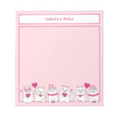 Schattigee Witte Kittens Kinder aangepaste naam Ro Notitieblok (Voorkant)