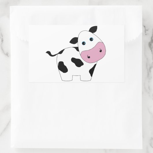 Schattigee witte Koe Rechthoekige Sticker (Tas)