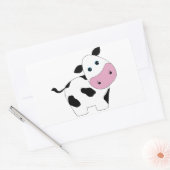 Schattigee witte Koe Rechthoekige Sticker (Envelop)