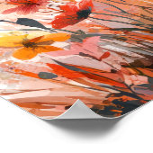 Schattigee witte konijn met Oranje ballon digitale Poster (Hoek)