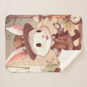 Schattigee witte konijn wonderland grillige tijdwa sherpa deken (Voorkant (horizontaal))