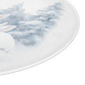 Schattigee witte konijnen in de wintervakantie snijplank (Hoek)