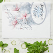 Schattigee witte konijnen in de wintervakantie theedoek (Gevouwen)