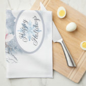 Schattigee witte konijnen in de wintervakantie theedoek (Quarter Fold)