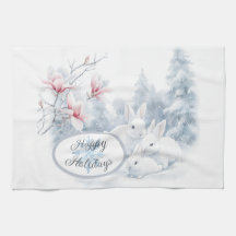 Schattigee witte konijnen in de wintervakantie