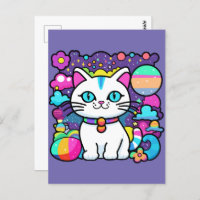Schattigee witte kosmische ruimte kitty cat