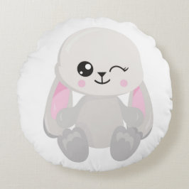 SCHATTIGEE WITTE LOP GEDROOGDE BUNNY VOOR- EN ACHT ROND KUSSEN