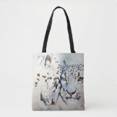 Schattigee witte luipaarden tote bag (Voorkant)