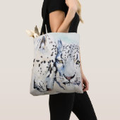 Schattigee witte luipaarden tote bag (Dichtbij)