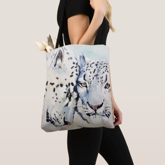 Schattigee witte luipaarden tote bag (Dichtbij)