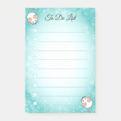 Schattigee witte muizen op turquoise en witte gevo post-it® notes (Voorkant)