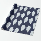 Schattigee Witte & Navy Angel Wings Cadeaupapier (Uitgerold)