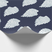 Schattigee Witte & Navy Angel Wings Cadeaupapier (Hoek)
