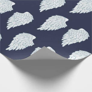 Schattigee Witte & Navy Angel Wings Cadeaupapier