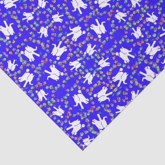 Schattigee witte olifant Chanoeka geschenkpapier Tissuepapier (Detail)